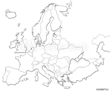 Picture of Blank map of Europe isolated on white background